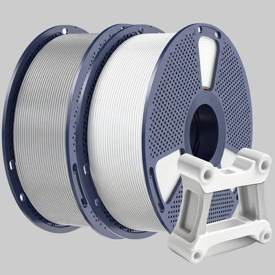 High-Strength PETG 3D Printer Filament 2-Pack - White Grey