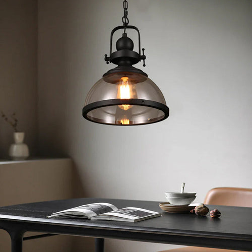 Industrial Glass Pendant Light