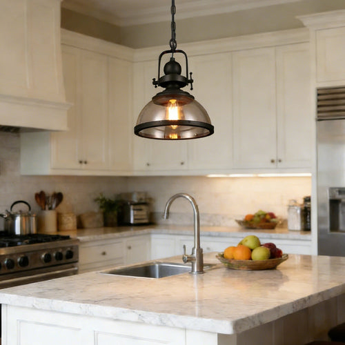 Industrial Glass Pendant Light
