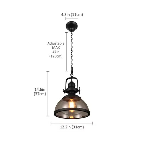 Industrial Glass Pendant Light