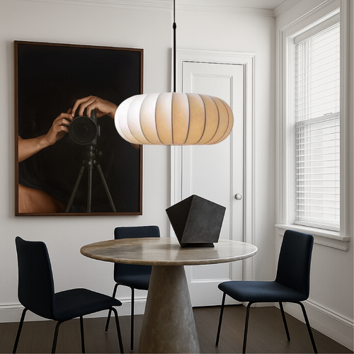 Japandi Fabric Shade Pendant Light