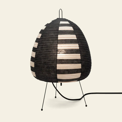 Japandi Rice Paper Table Lamp - Black