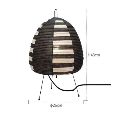 Japandi Rice Paper Table Lamp - Black