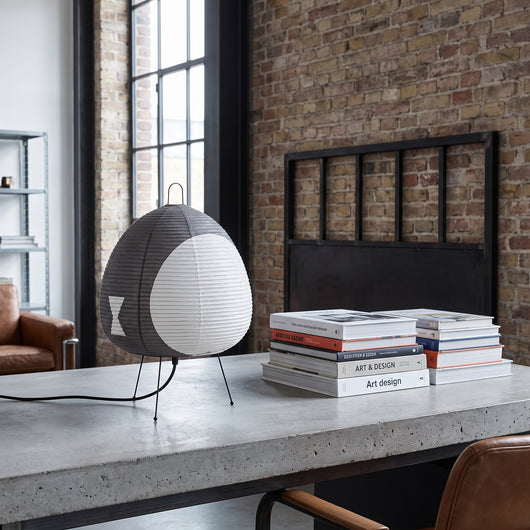 Japandi Rice Paper Table Lamp - Grey