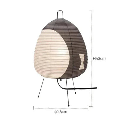 Japandi Rice Paper Table Lamp - Grey