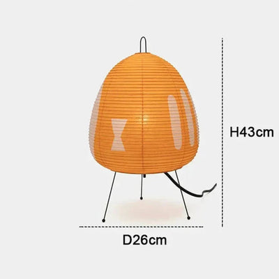 Japandi Rice Paper Table Lamp - Orange