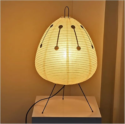Japandi Rice Paper Table Lamp - Yellow