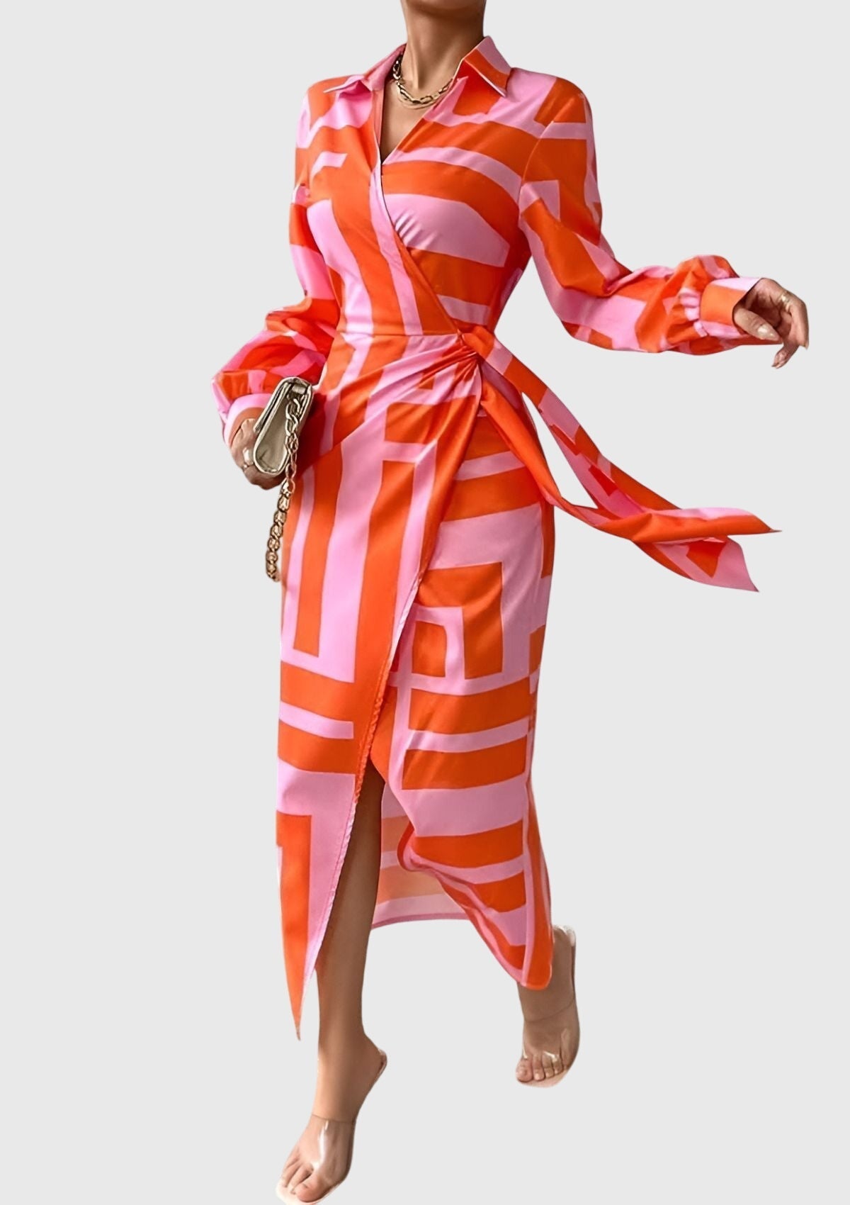 Joséphine Wrap-Tie Printed Midi Dress