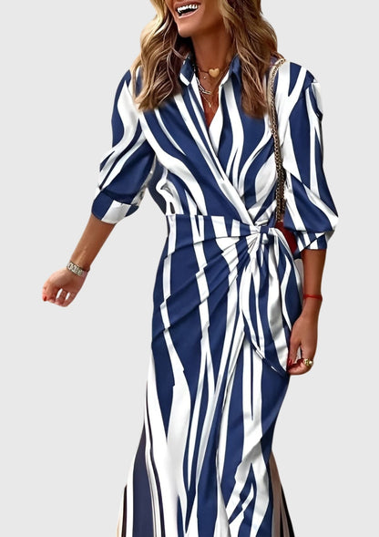 Joséphine Wrap-Tie Printed Midi Dress