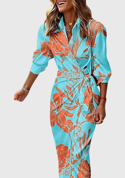 Joséphine Wrap-Tie Printed Midi Dress