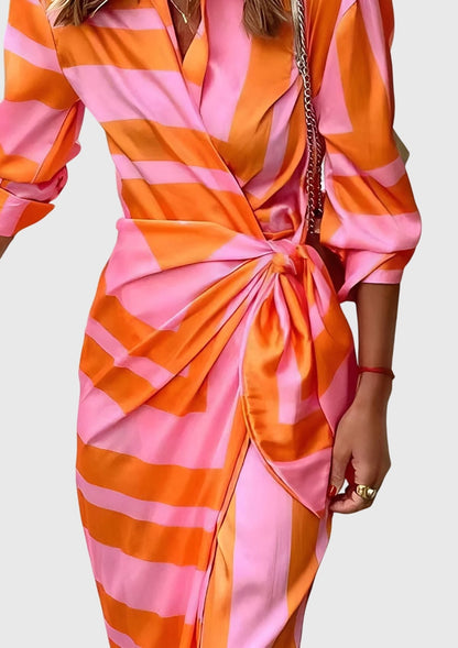 Joséphine Wrap-Tie Printed Midi Dress