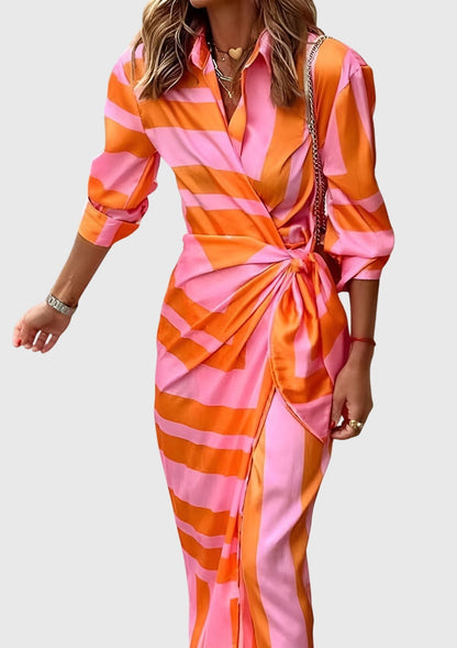 Joséphine Wrap-Tie Printed Midi Dress