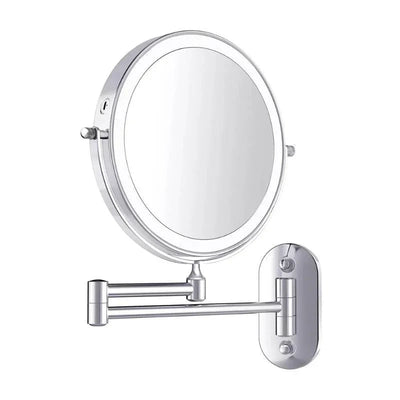 Lighted Wall-Mounted Magnifying Makeup Mirror - Silver