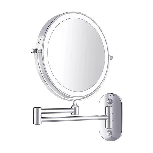 Lighted Wall-Mounted Magnifying Makeup Mirror - Silver