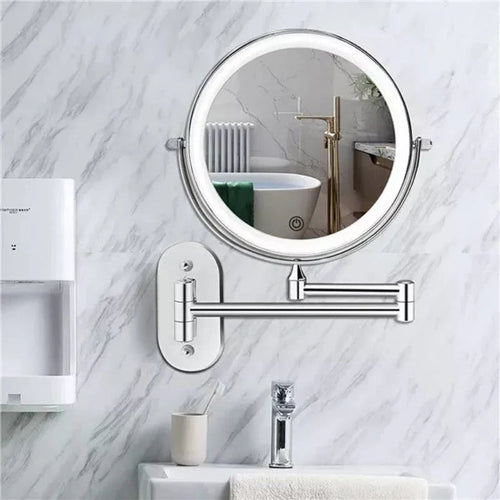 Lighted Wall-Mounted Magnifying Makeup Mirror