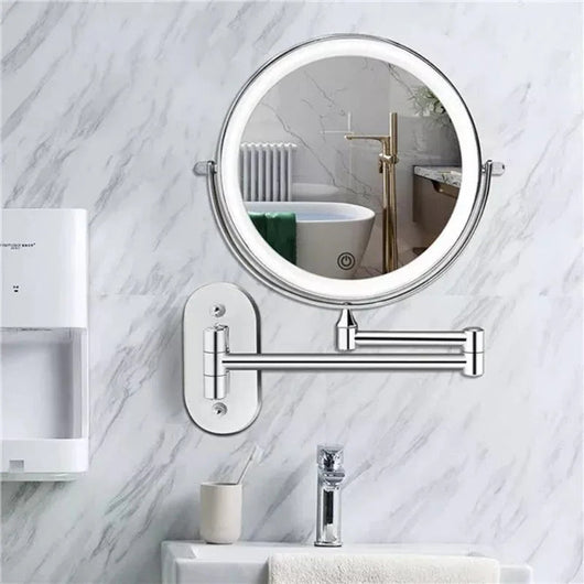Lighted Wall-Mounted Magnifying Makeup Mirror