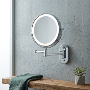 Lighted Wall-Mounted Magnifying Makeup Mirror