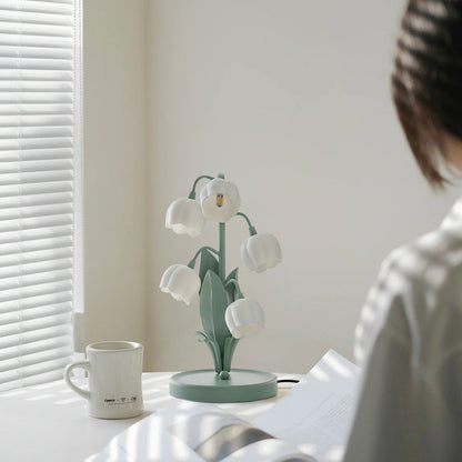 Lily of the Valley Floral Table Lamp
