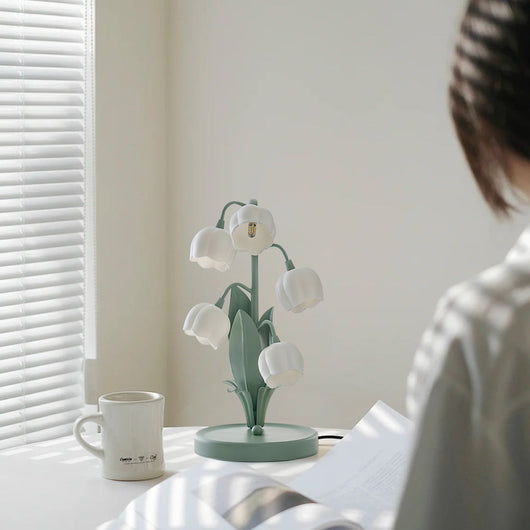 Lily of the Valley Floral Table Lamp