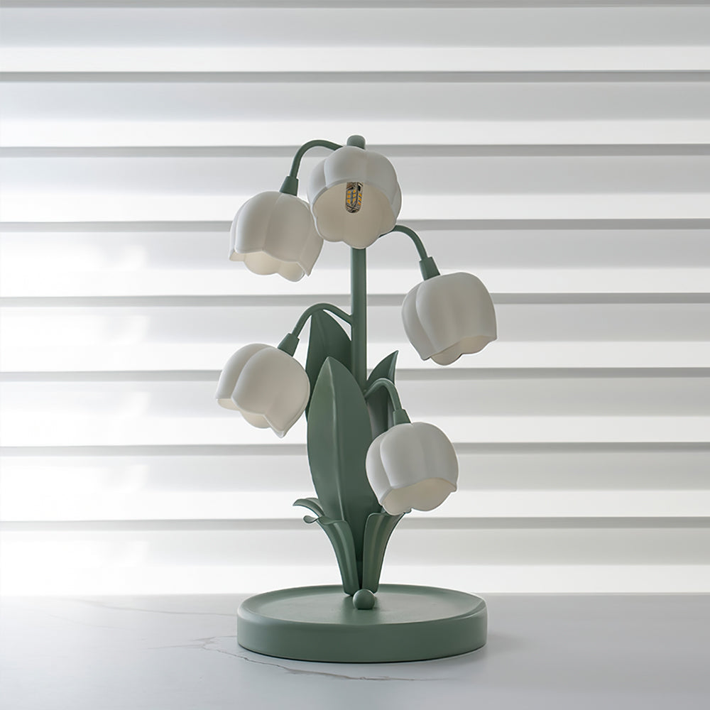 Lily of the Valley Floral Table Lamp