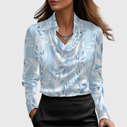 Louise Cowl-Neck Satin Blouse