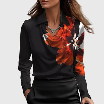 Louise Cowl-Neck Satin Blouse
