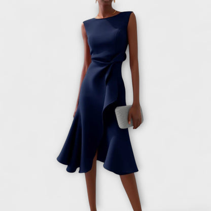 Mathilde Ruffle-Hem Midi Dress