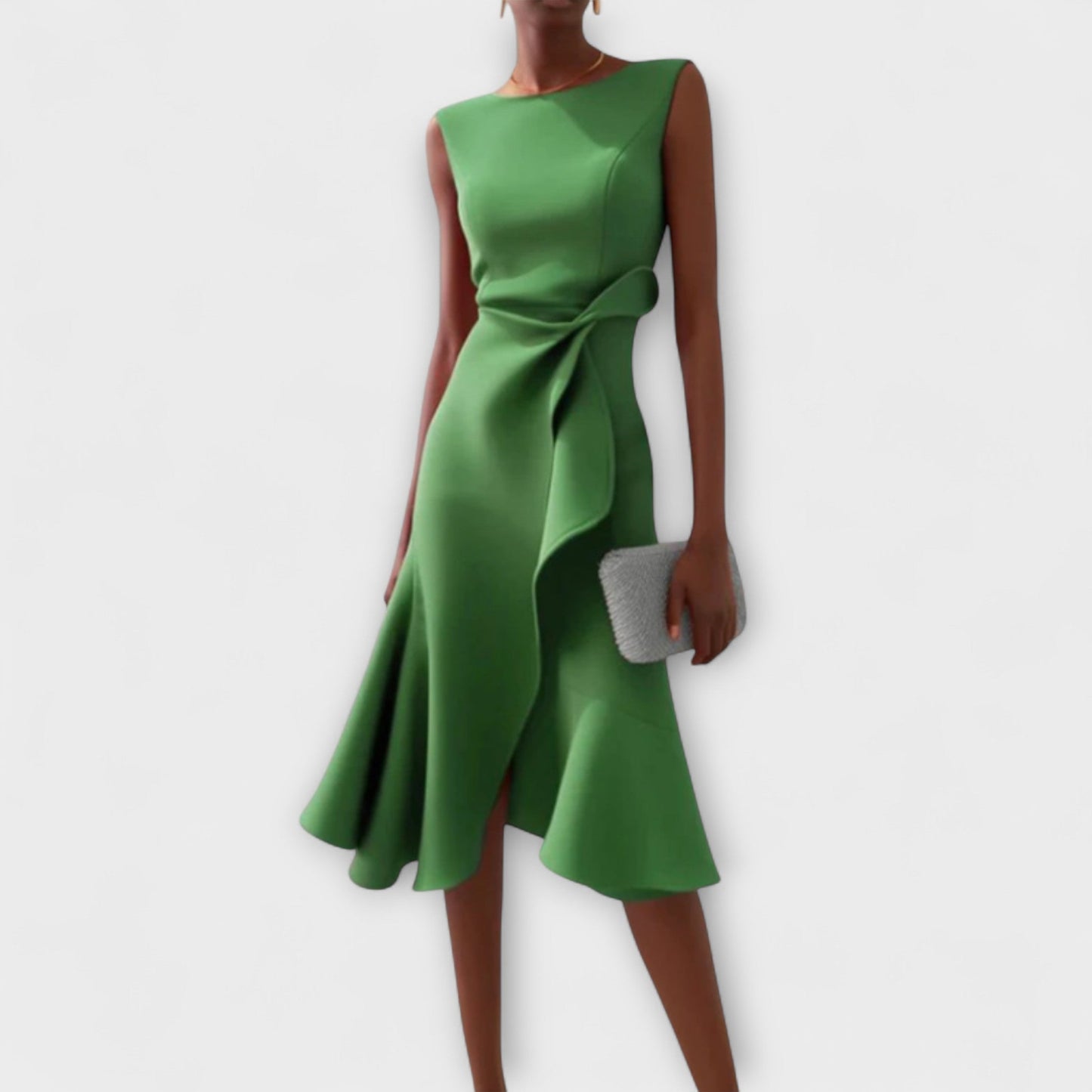 Mathilde Ruffle-Hem Midi Dress