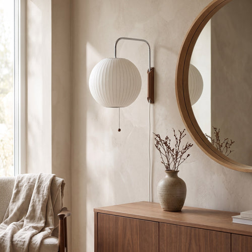Mid-Century Plug-In Wall Sconce with Swivel Arm
