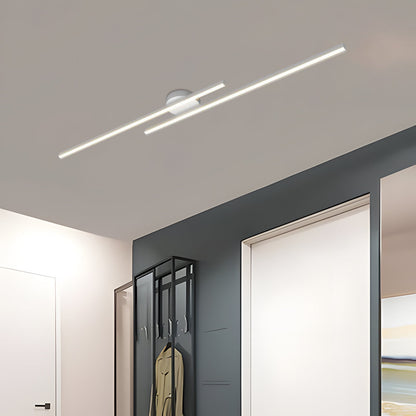 Minimalist Linear LED Flush Mount Ceiling Light - White