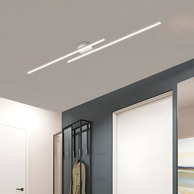 Minimalist Linear LED Flush Mount Ceiling Light - White