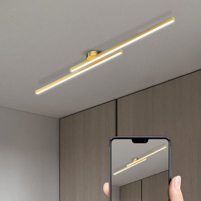 Minimalist Linear LED Flush Mount Ceiling Light