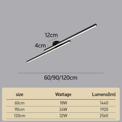 Minimalist Linear LED Flush Mount Ceiling Light