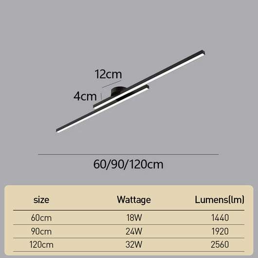 Minimalist Linear LED Flush Mount Ceiling Light