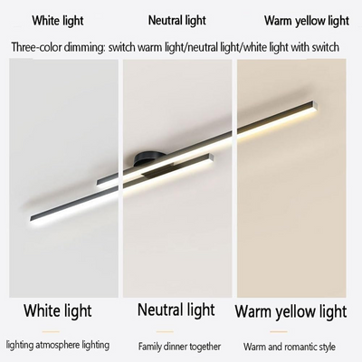 Minimalist Linear LED Flush Mount Ceiling Light