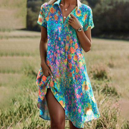 Mireille Floral-Print Asymmetric Midi Dress
