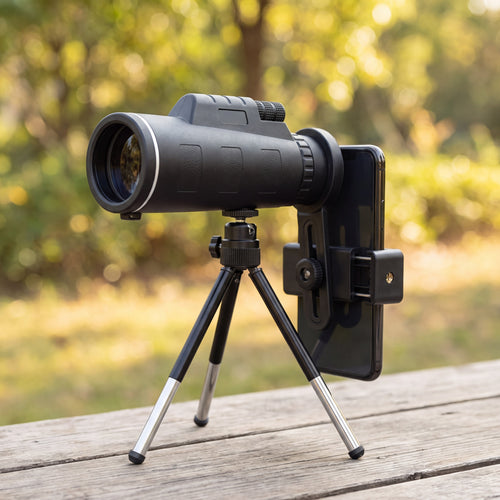 Monocular Telescope with Tripod and Phone Mount