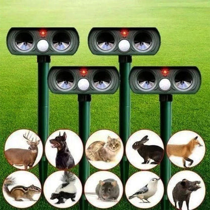 Motion-Sensor Ultrasonic Animal Repeller Stakes 4-Pack