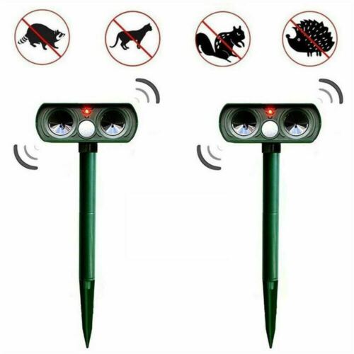 Motion-Sensor Ultrasonic Animal Repeller Stakes 4-Pack