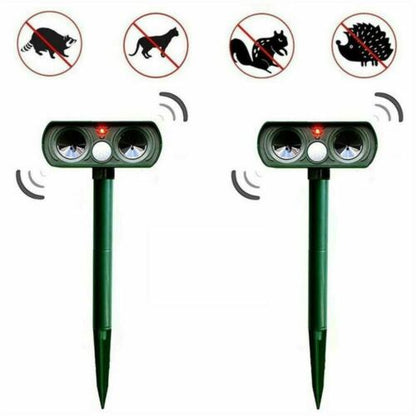 Motion-Sensor Ultrasonic Animal Repeller Stakes 4-Pack