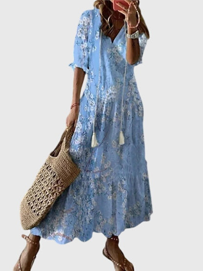 Nadine Ikat-Print Midi Dress