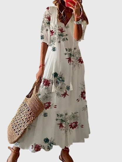 Nadine Ikat-Print Midi Dress