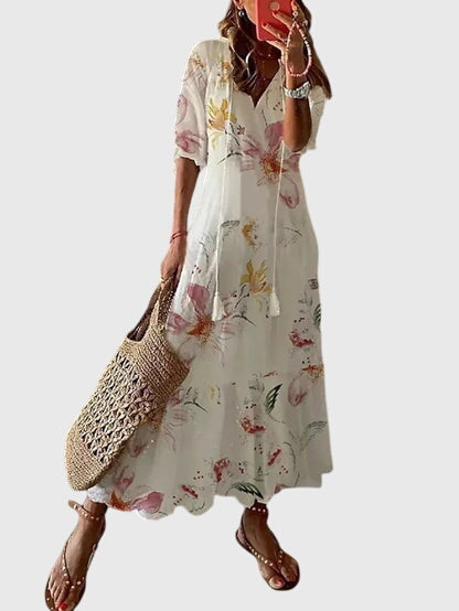 Nadine Ikat-Print Midi Dress