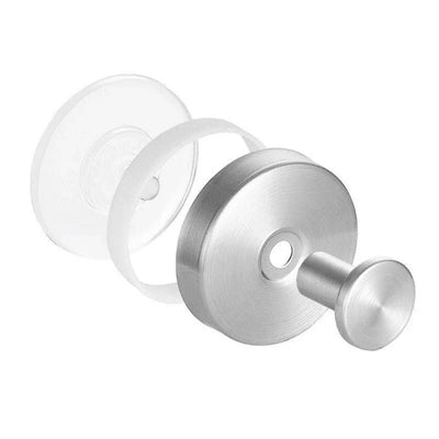 No-Drill Suction Wall Hooks 4-Pack - Silver