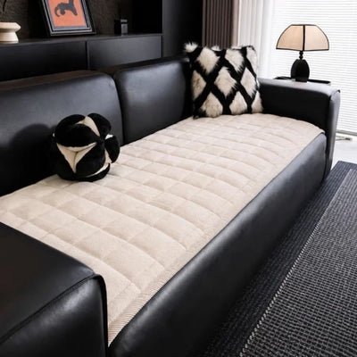 Non-Slip Quilted Sofa Cover Mat - Cream / 70x70cm