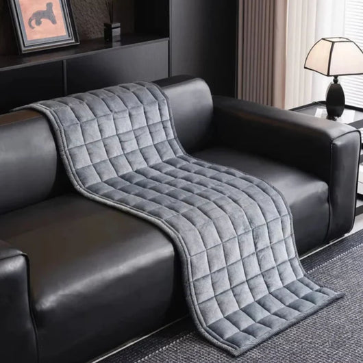Non-Slip Quilted Sofa Cover Mat - Dark Grey / 70x70cm