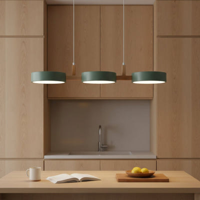 Nordic Wood and Metal LED Pendant Light - Groen