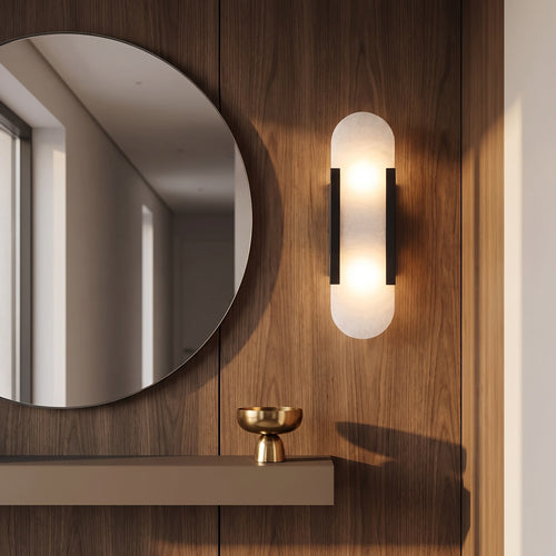 Oblong Alabaster Wall Sconce