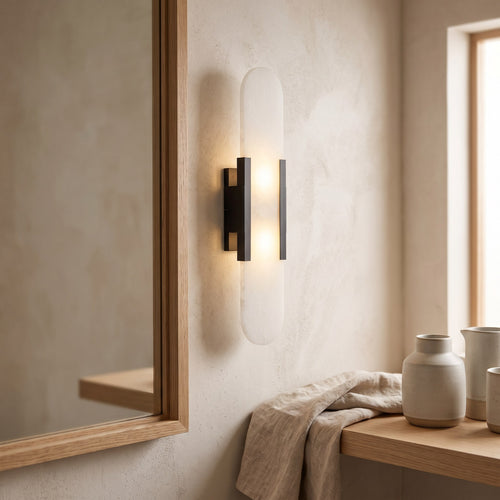 Oblong Alabaster Wall Sconce