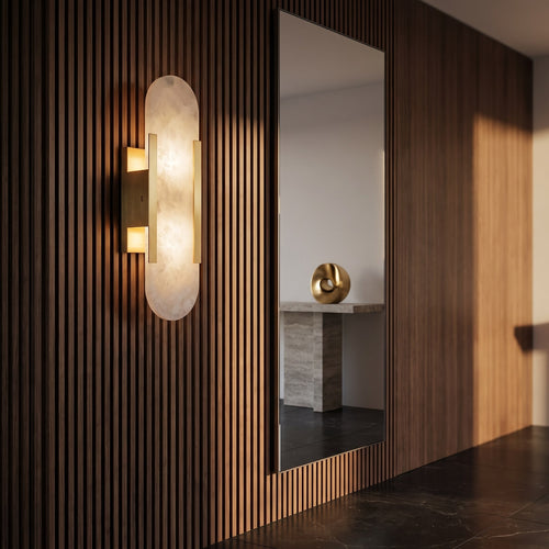 Oblong Alabaster Wall Sconce